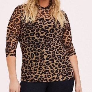 COPY - Leopard Mesh Top